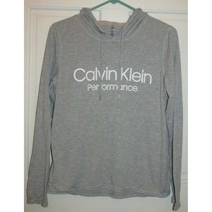 Calvin Klein Performance Women's Gray Hooded Long Sleeve Top Size M